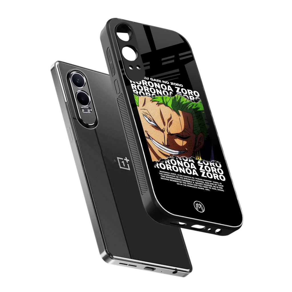 roronoa zoro anime back phone cover | glass case for oneplus nord ce 4 lite