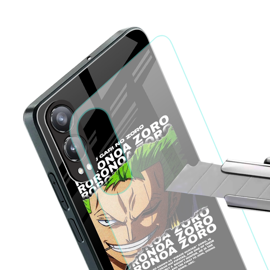 roronoa zoro anime back phone cover | glass case for oneplus nord ce 4 lite
