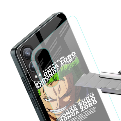 roronoa zoro anime back phone cover | glass case for oneplus nord ce 4 lite