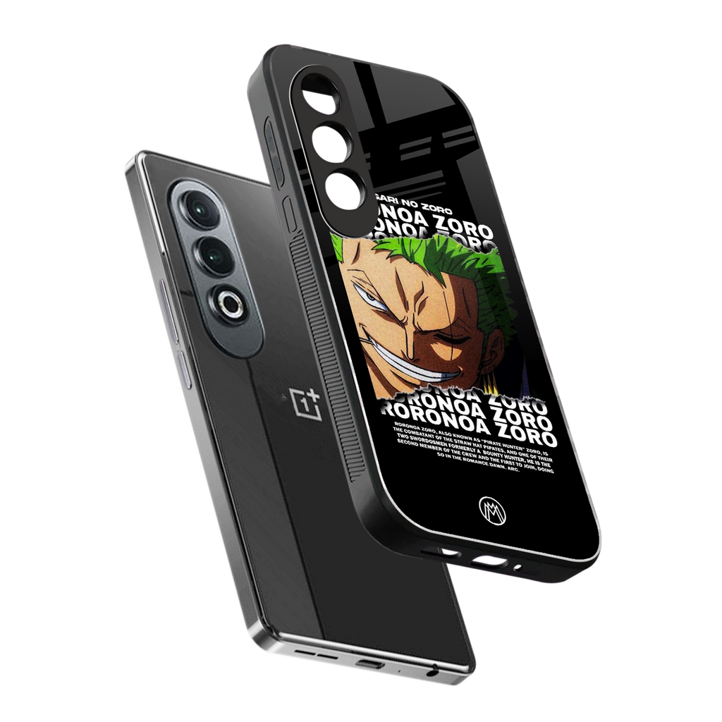 roronoa zoro anime back phone cover | glass case for oneplus nord ce 4