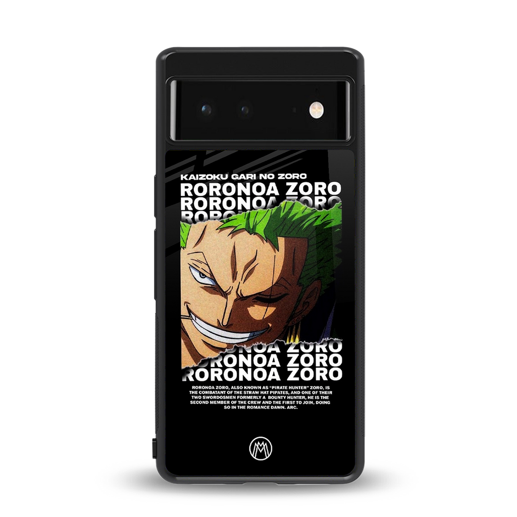 roronoa zoro anime back phone cover | glass case for google pixel 6