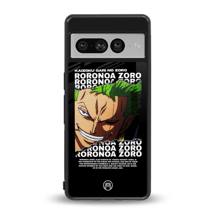 roronoa zoro anime back phone cover | glass case for google pixel 7 pro