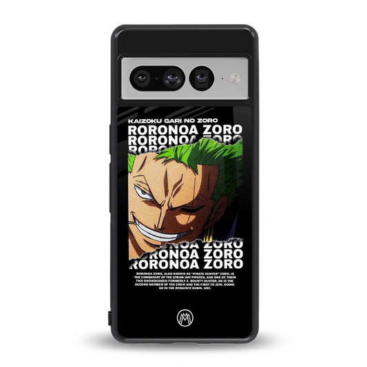 roronoa zoro anime back phone cover | glass case for google pixel 7 pro