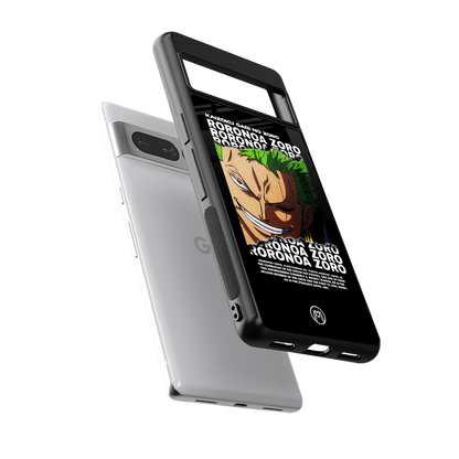 roronoa zoro anime back phone cover | glass case for google pixel 7 pro