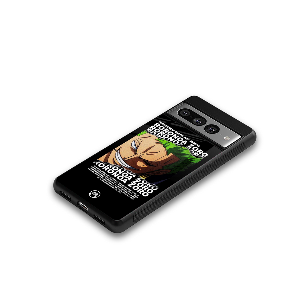 roronoa zoro anime back phone cover | glass case for google pixel 7 pro