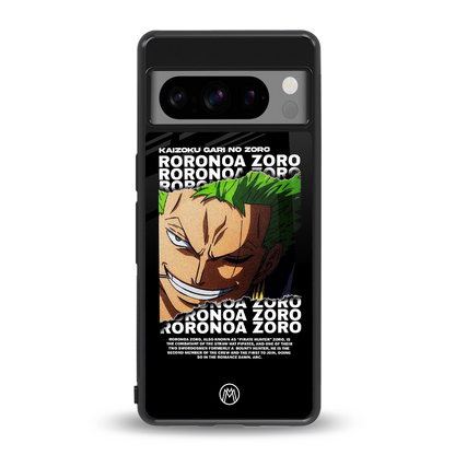 roronoa zoro anime back phone cover | glass case for google pixel 8 pro