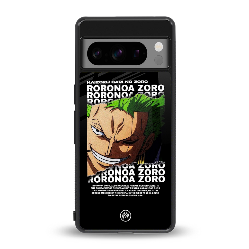 roronoa zoro anime back phone cover | glass case for google pixel 8 pro