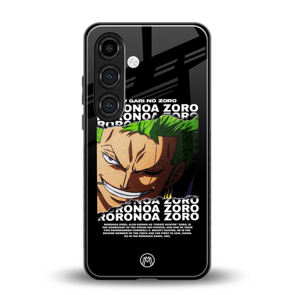 roronoa zoro anime back phone cover | glass case for samsung galaxy s24 plus