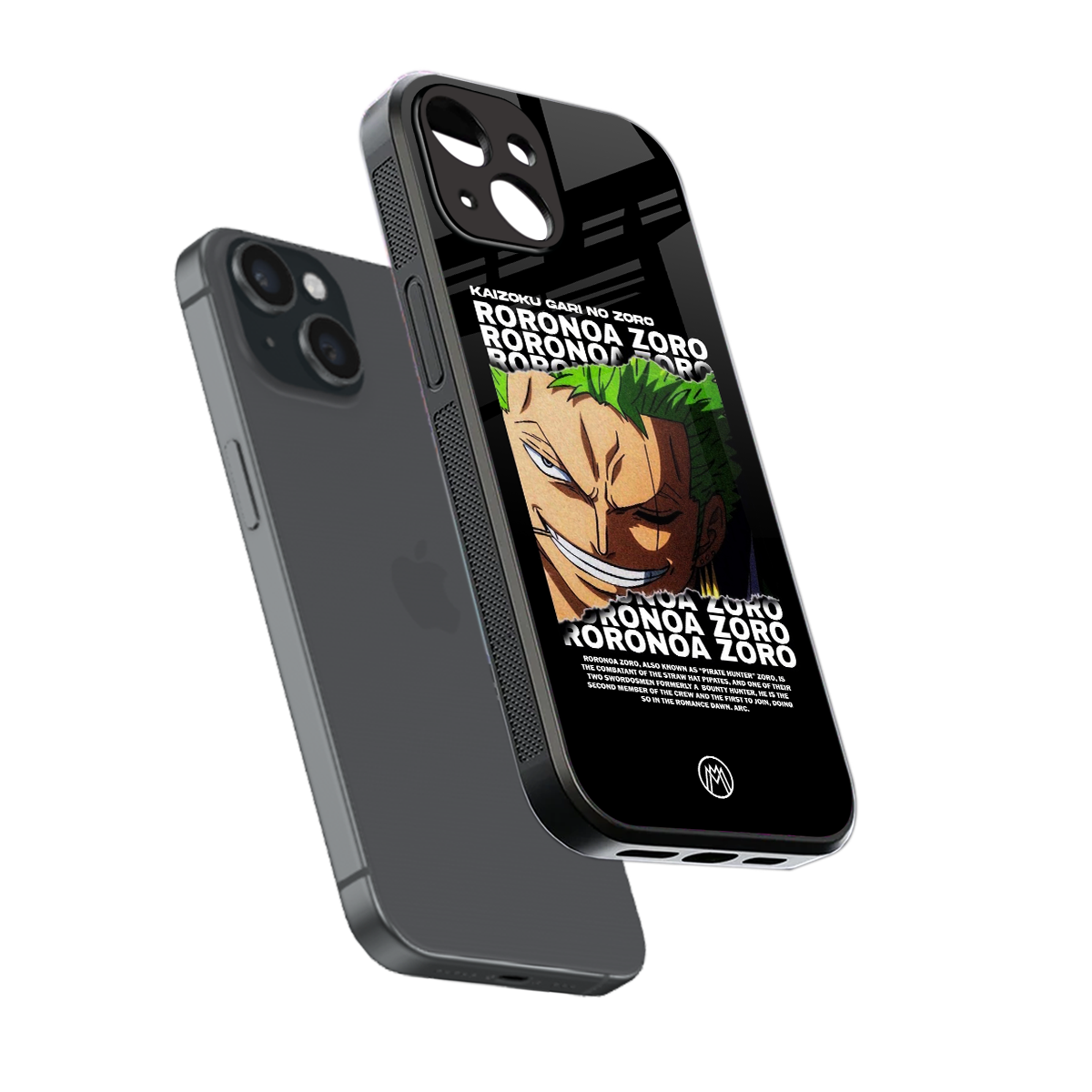 roronoa zoro anime back phone cover | glass case for iphone 15