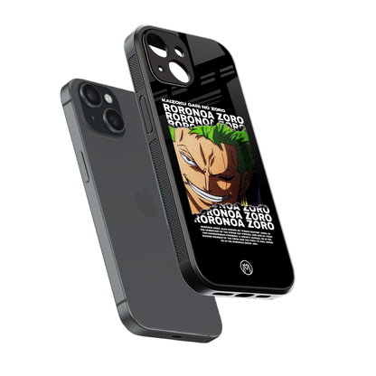 roronoa zoro anime back phone cover | glass case for iphone 15