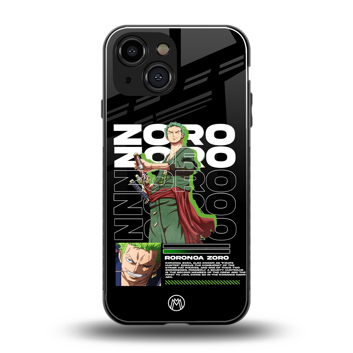 roronoa zoro back phone cover | glass case for iphone 13 mini