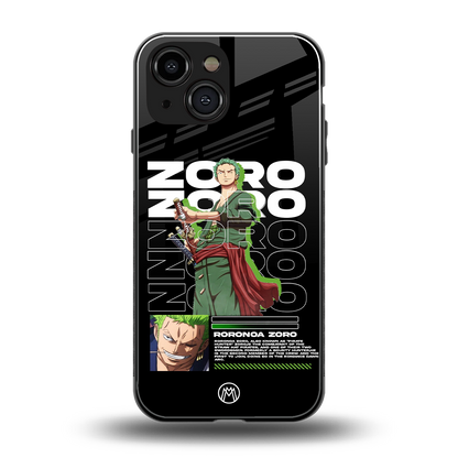 roronoa zoro back phone cover | glass case for iphone 13 mini