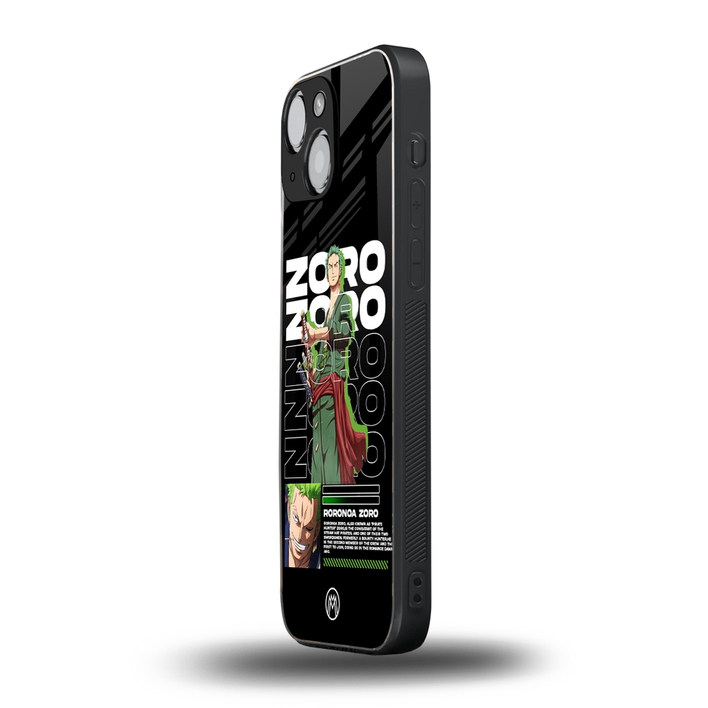 roronoa zoro back phone cover | glass case for iphone 13 mini