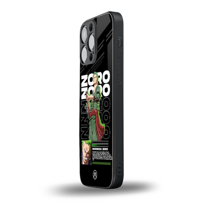 roronoa zoro back phone cover | glass case for iphone 14 pro max