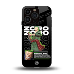 roronoa zoro back phone cover | glass case for iphone 15 pro