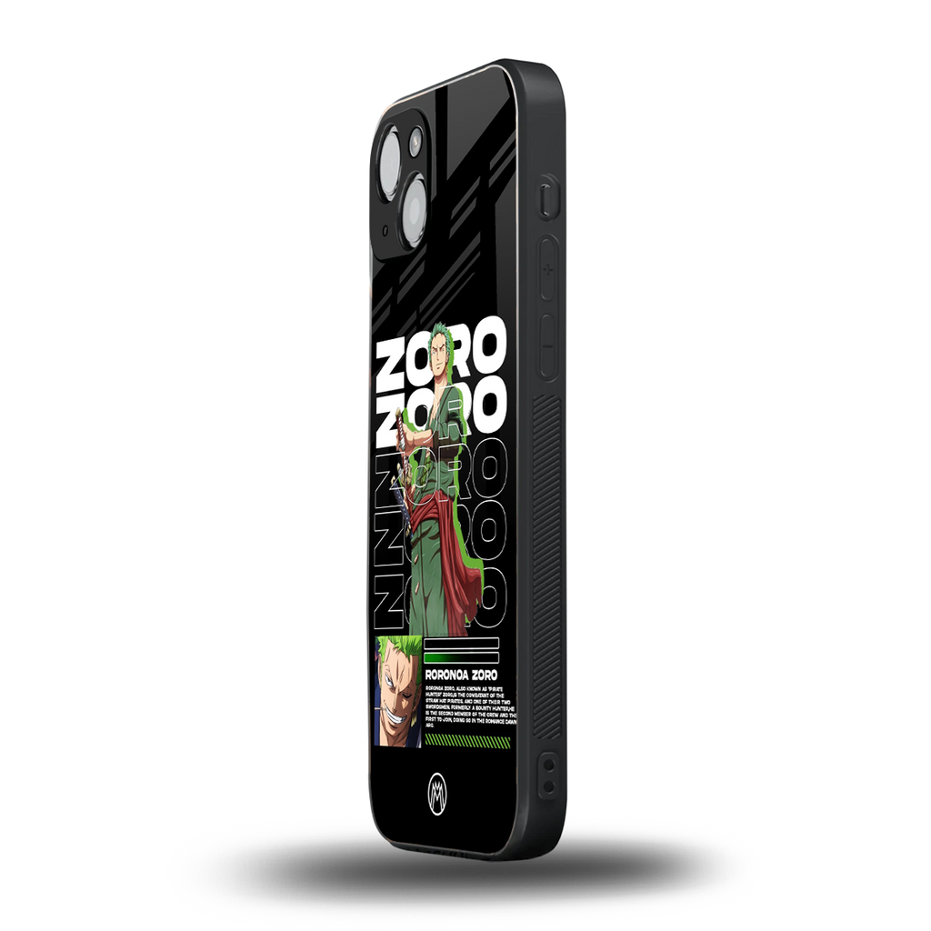 roronoa zoro back phone cover | glass case for iphone 15