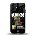 roronoa zoro back phone cover | glass case for iphone 16 plus