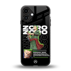 roronoa zoro back phone cover | glass case for iphone 16 plus