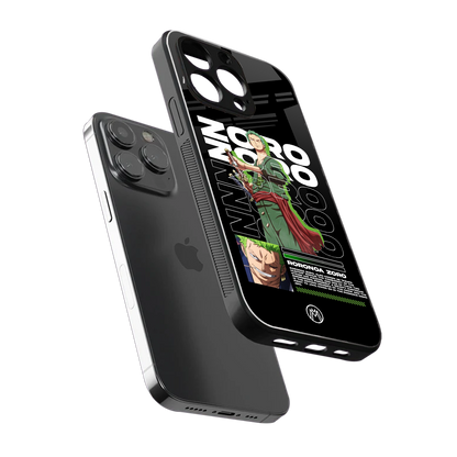 roronoa zoro back phone cover | glass case for iphone 16 pro