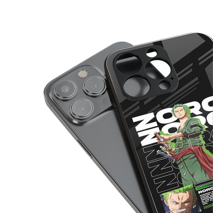 roronoa zoro back phone cover | glass case for iphone 14 pro max