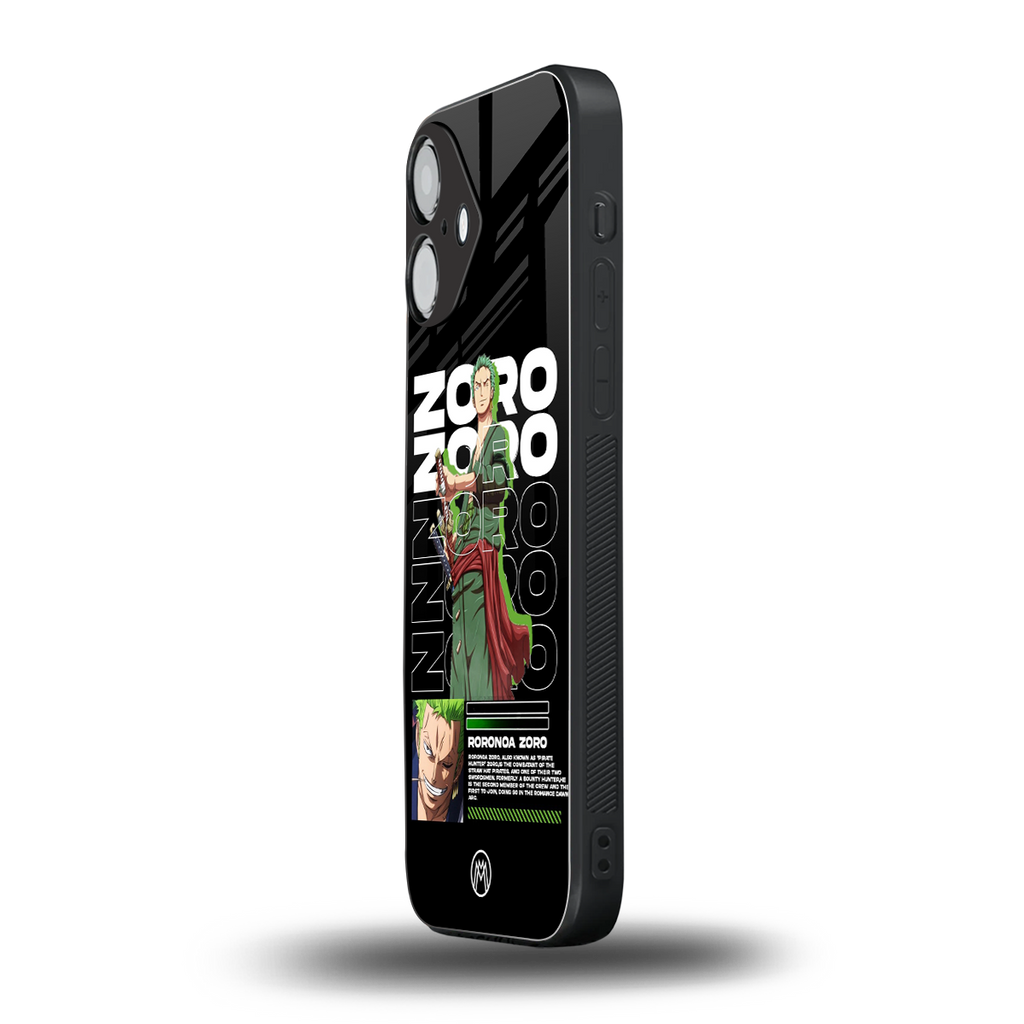roronoa zoro back phone cover | glass case for iphone 16