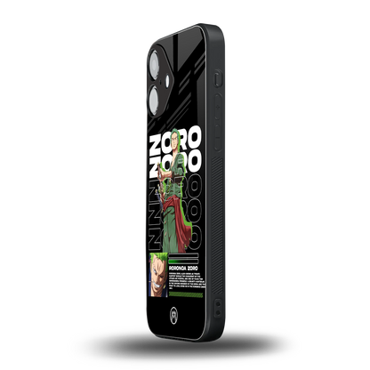 roronoa zoro back phone cover | glass case for iphone 16