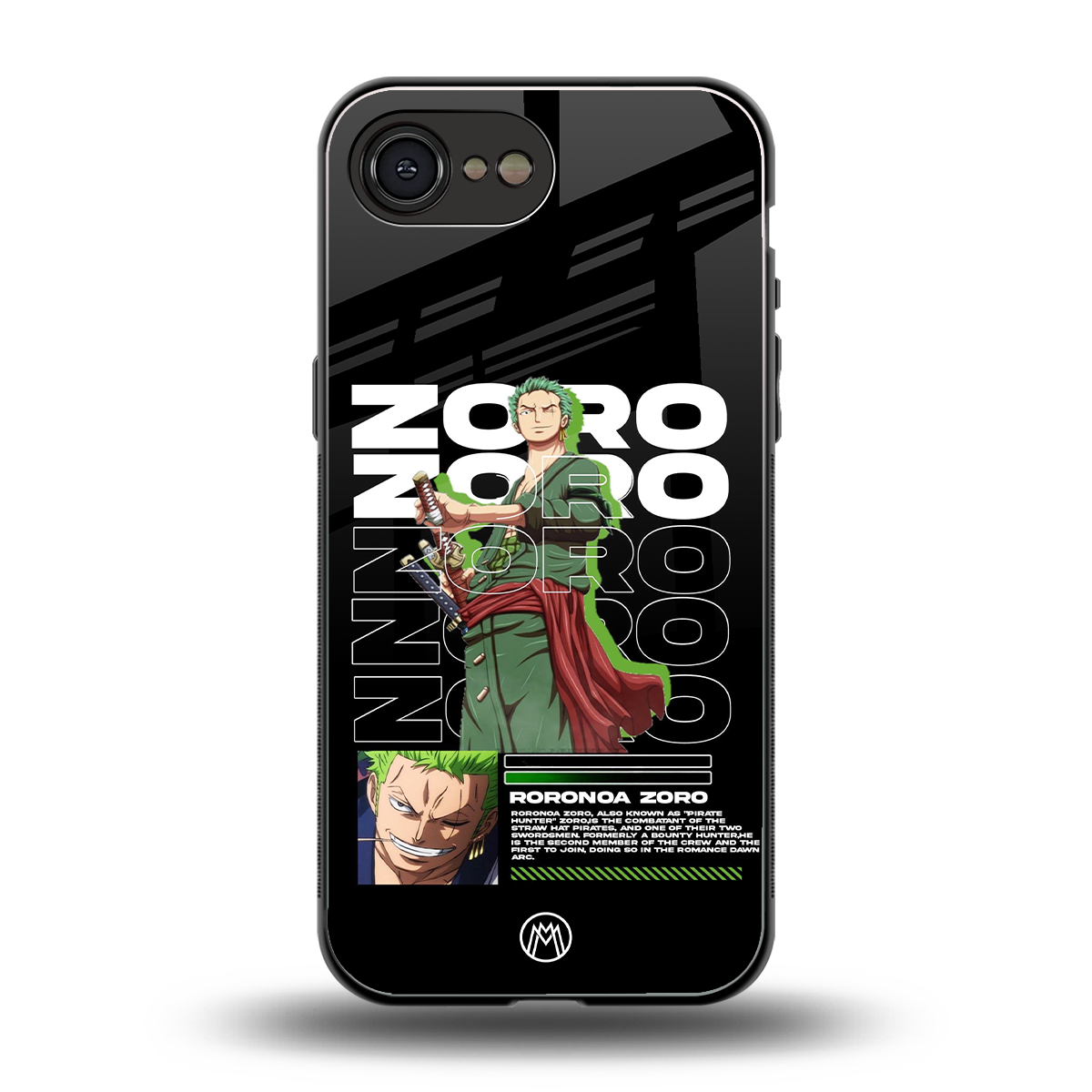 roronoa zoro back phone cover | glass case for iphone 16e