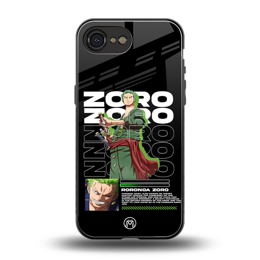 roronoa zoro back phone cover | glass case for iphone 16e
