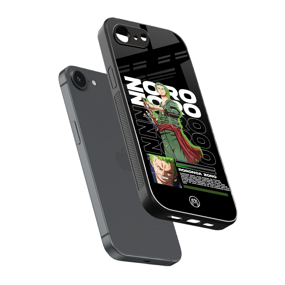 roronoa zoro back phone cover | glass case for iphone 16e