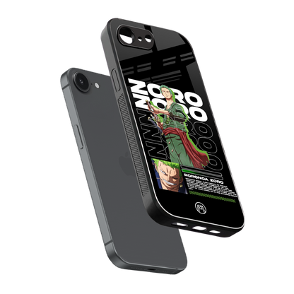 roronoa zoro back phone cover | glass case for iphone 16e