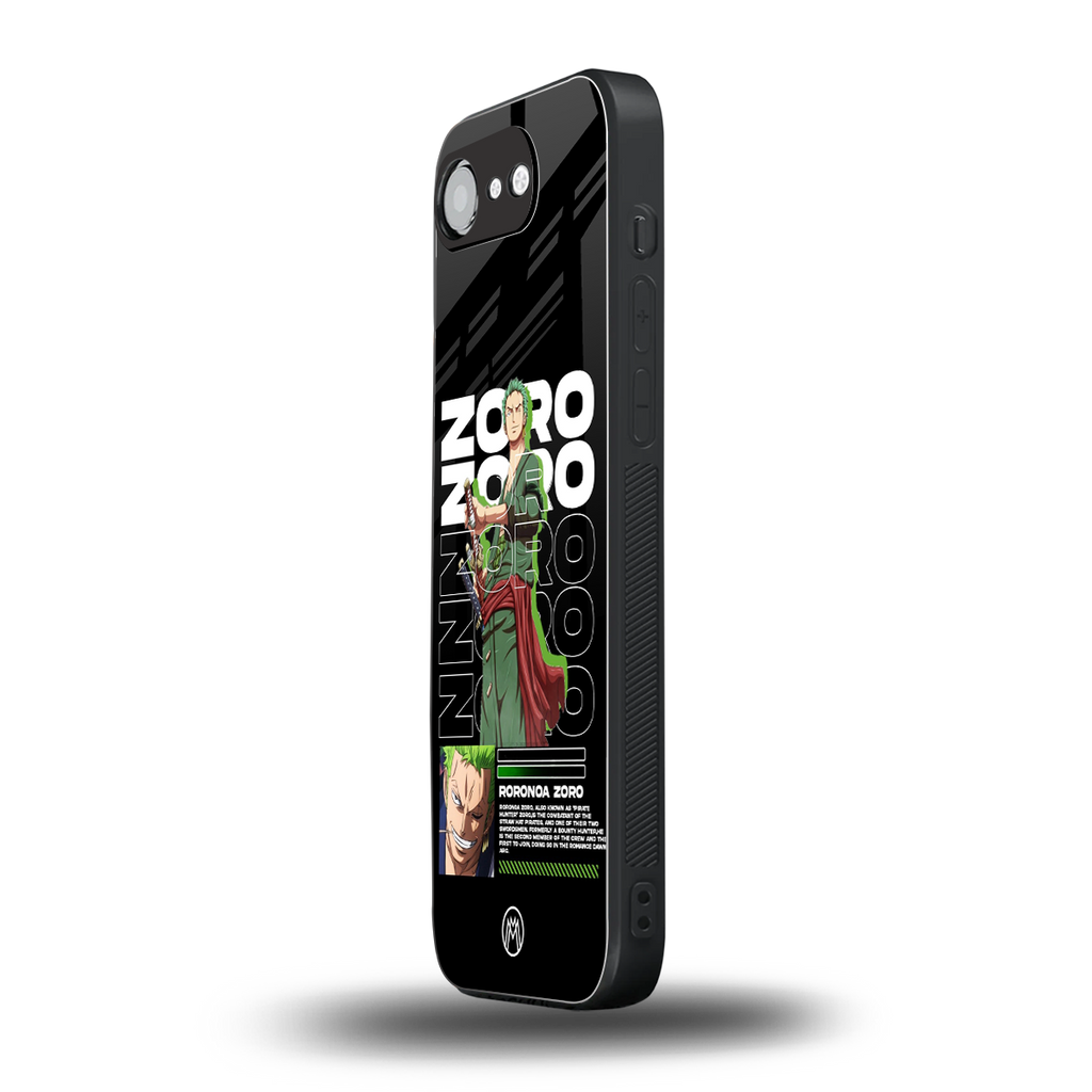 roronoa zoro back phone cover | glass case for iphone 16e