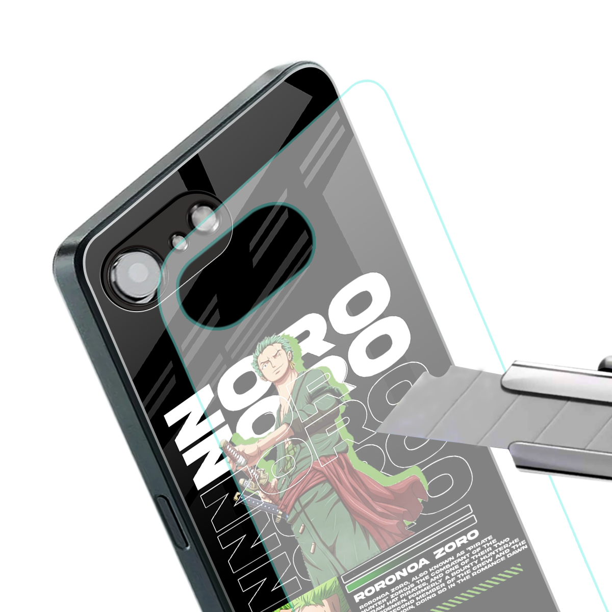 roronoa zoro back phone cover | glass case for iphone 16e