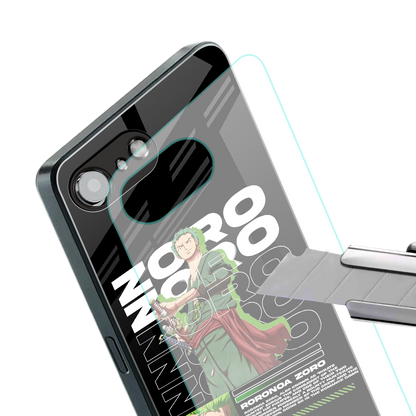 roronoa zoro back phone cover | glass case for iphone 16e
