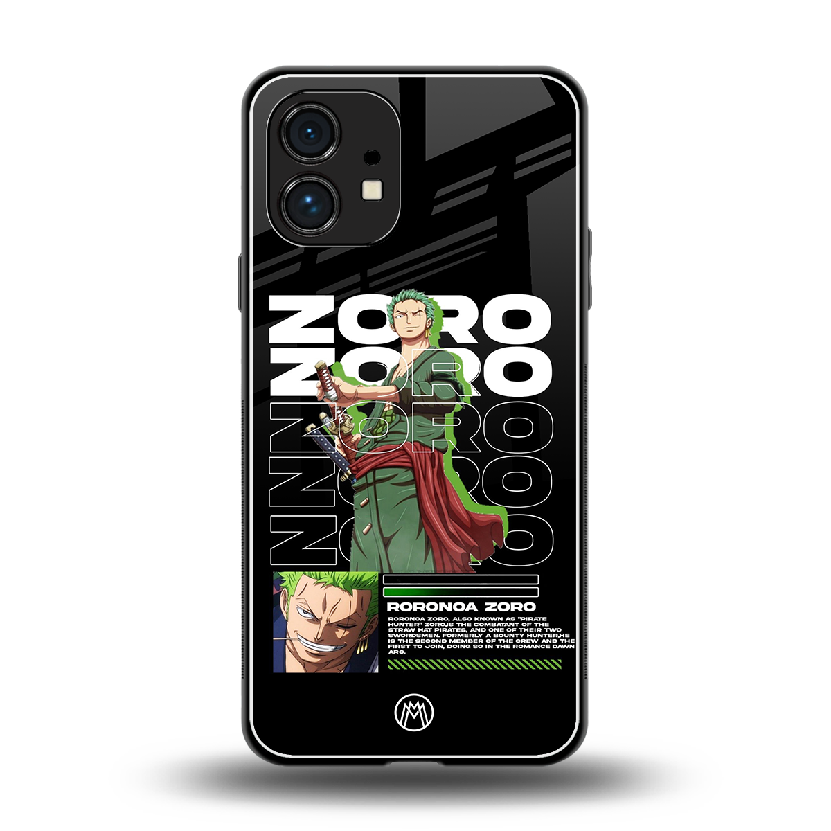 roronoa zoro back phone cover | glass case for nothing phone 1