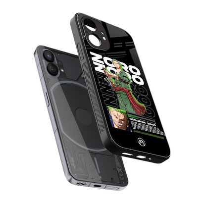 roronoa zoro back phone cover | glass case for nothing phone 1