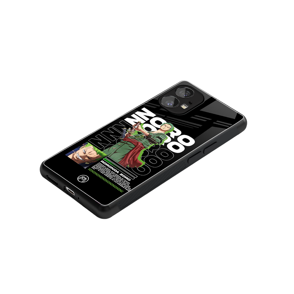 roronoa zoro back phone cover | glass case for nothing phone 1