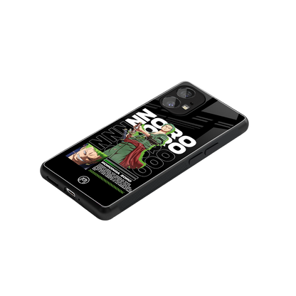 roronoa zoro back phone cover | glass case for nothing phone 1