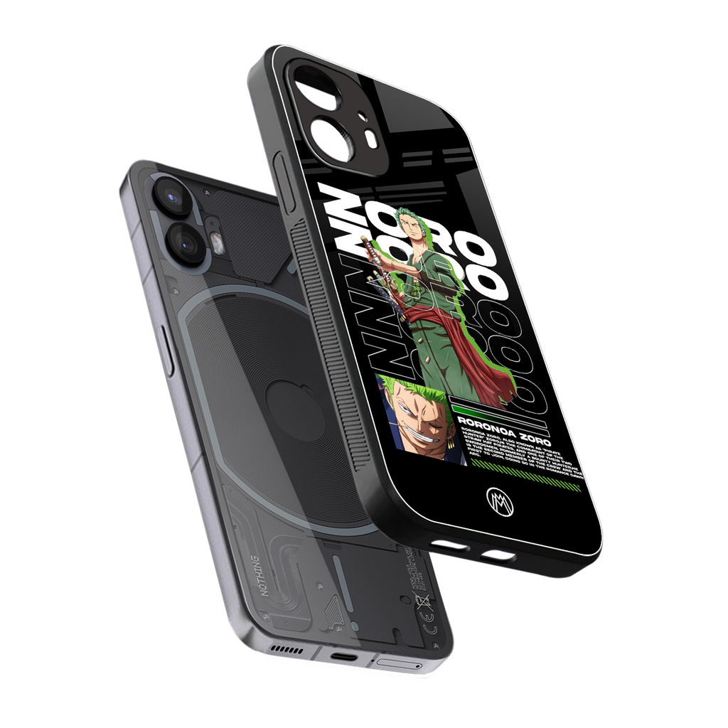 roronoa zoro back phone cover | glass case for nothing phone 2