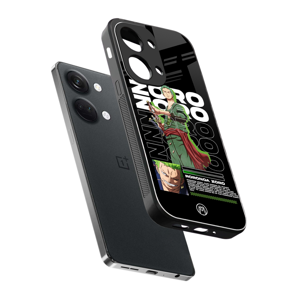 roronoa zoro back phone cover | glass case for oneplus nord 3