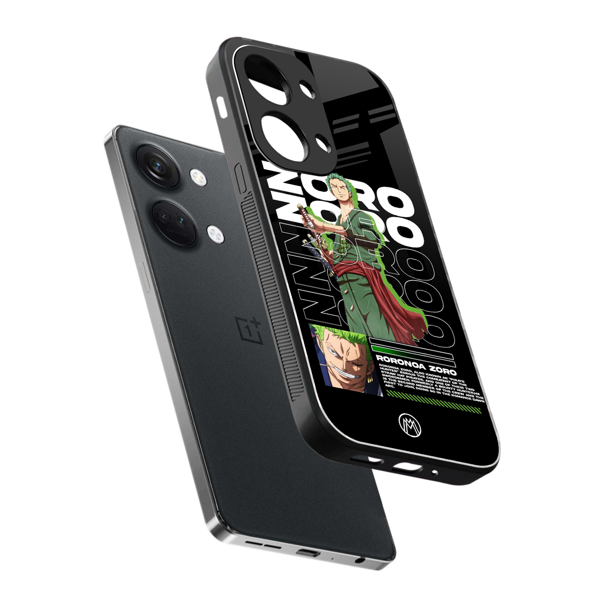 roronoa zoro back phone cover | glass case for oneplus nord 3