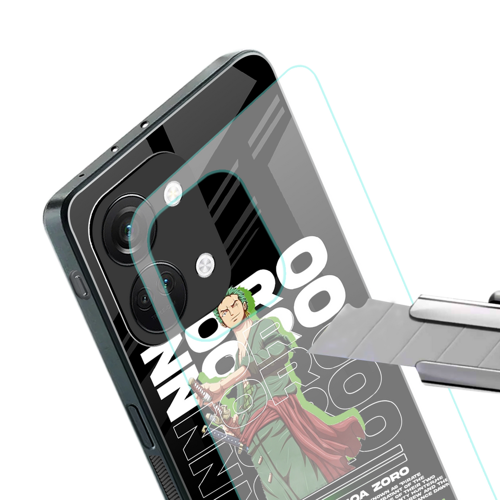 roronoa zoro back phone cover | glass case for oneplus nord 3