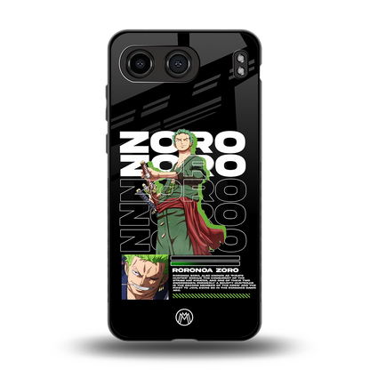 roronoa zoro back phone cover | glass case for oneplus nord 4