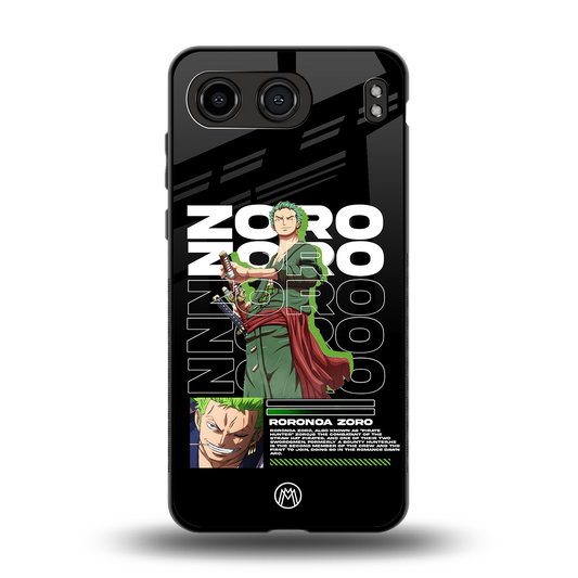 roronoa zoro back phone cover | glass case for oneplus nord 4