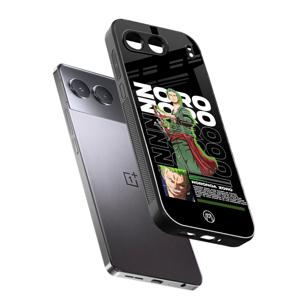 roronoa zoro back phone cover | glass case for oneplus nord 4