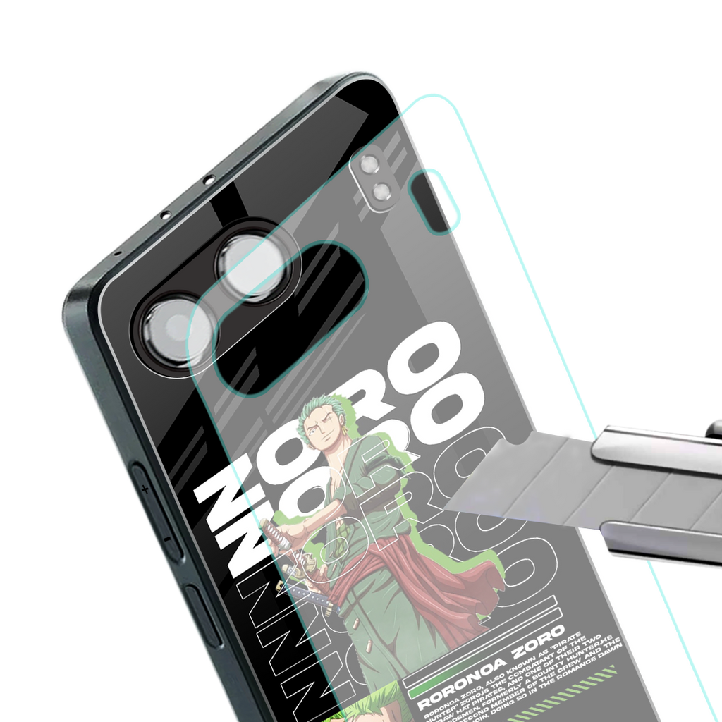 roronoa zoro back phone cover | glass case for oneplus nord 4
