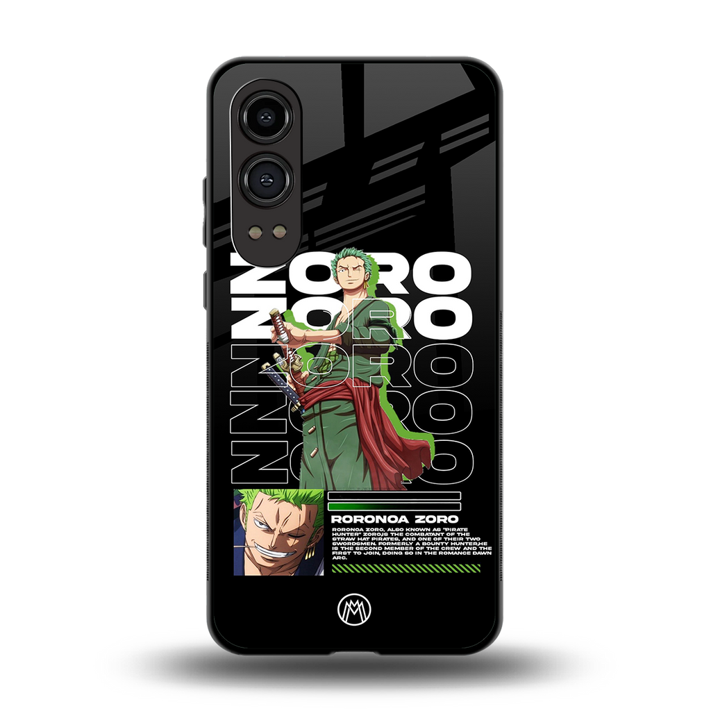 roronoa zoro back phone cover | glass case for oneplus nord ce 4 lite