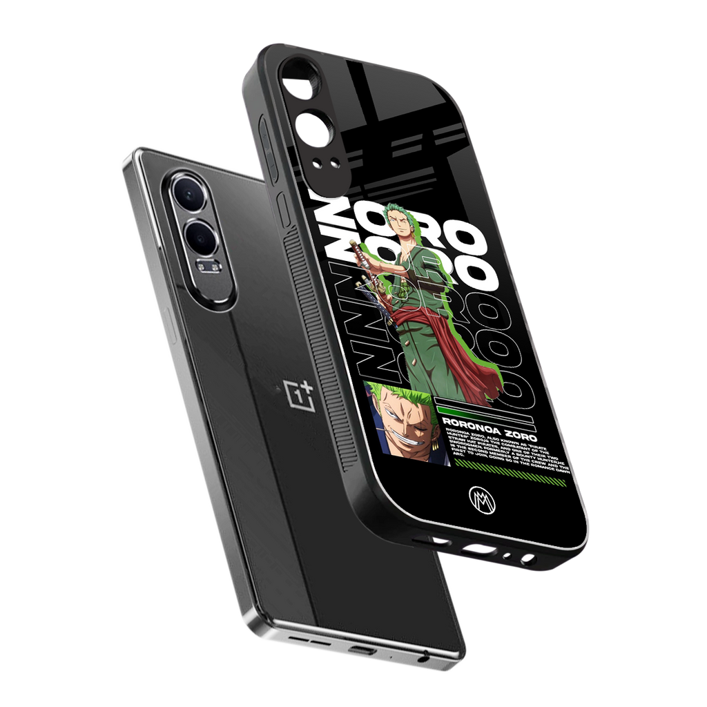 roronoa zoro back phone cover | glass case for oneplus nord ce 4 lite