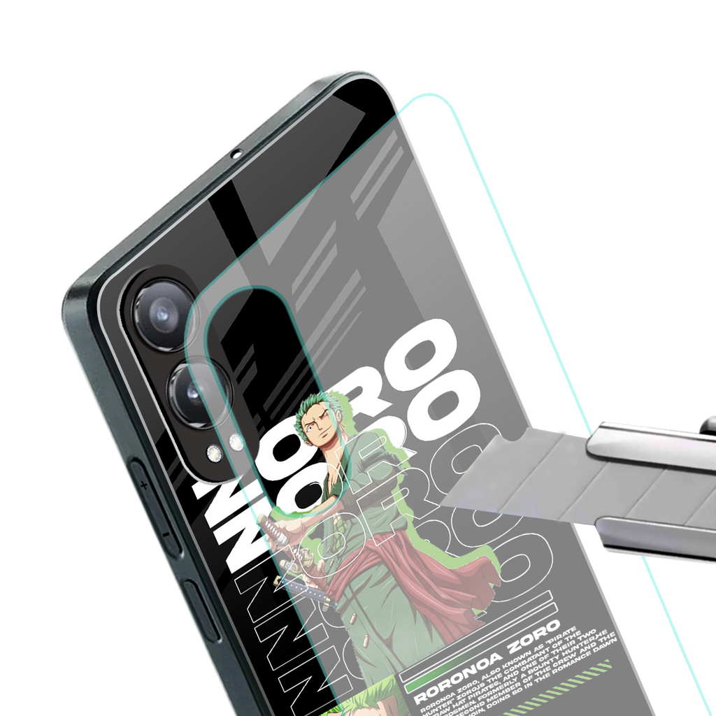 roronoa zoro back phone cover | glass case for oneplus nord ce 4 lite
