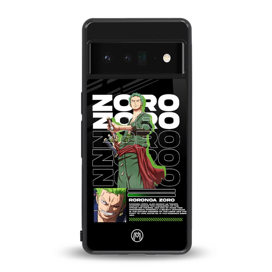 roronoa zoro back phone cover | glass case for google pixel 6 pro
