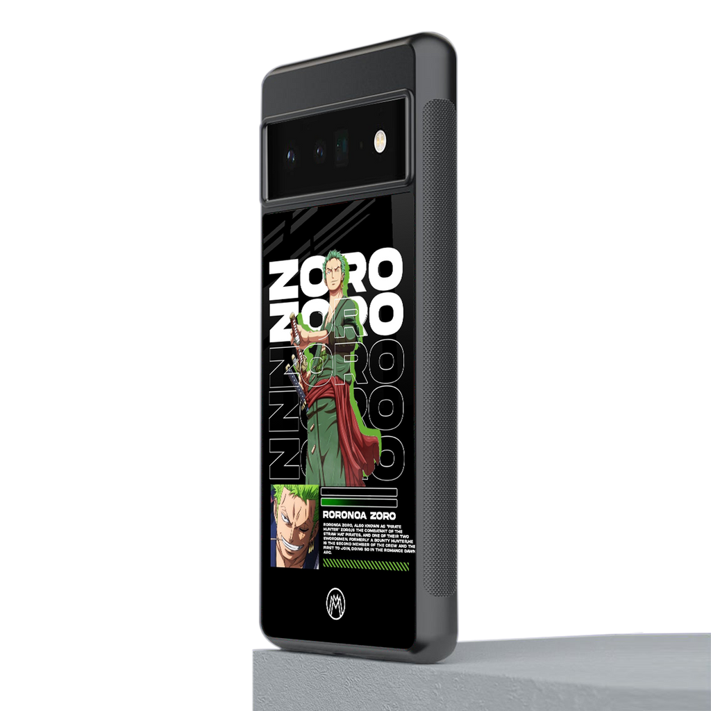 roronoa zoro back phone cover | glass case for google pixel 6 pro